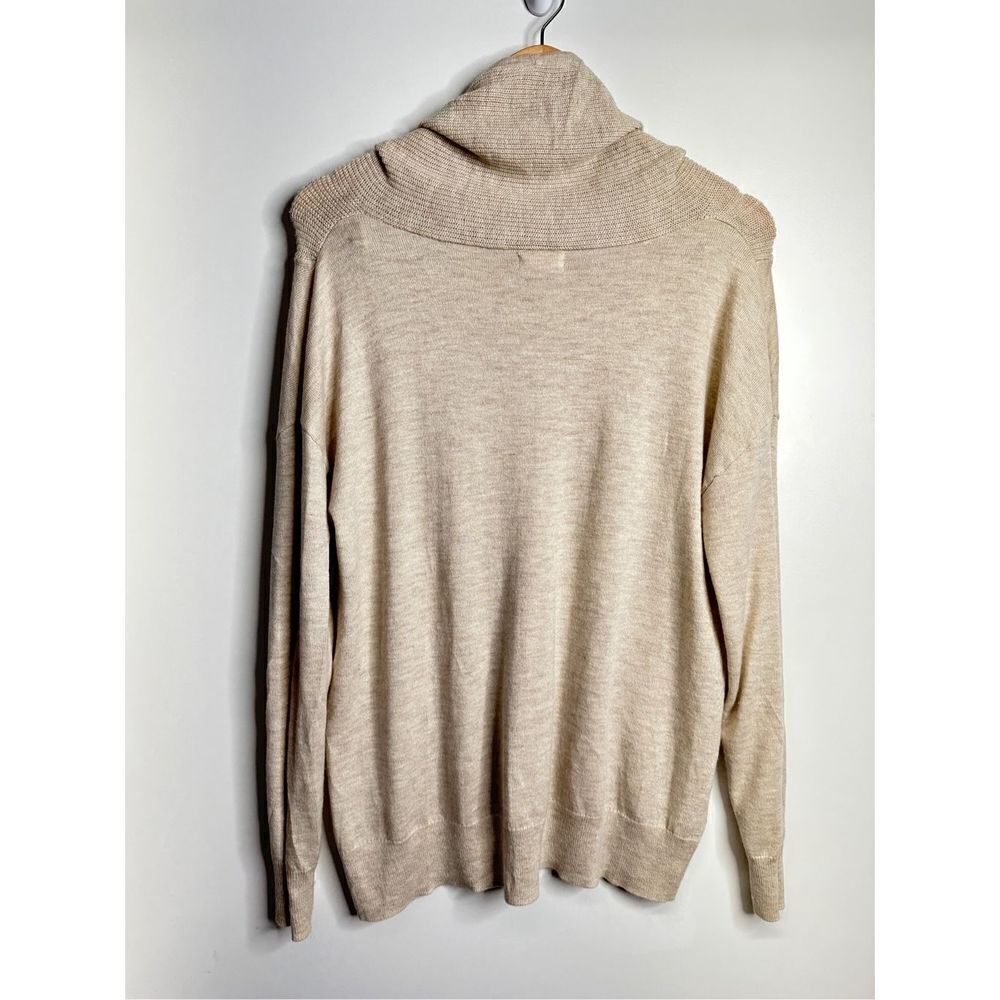 Akini Sweater Womens Wool Blend Drawstring Cowl Neck Pullover Cream Color - Picture 4 of 8